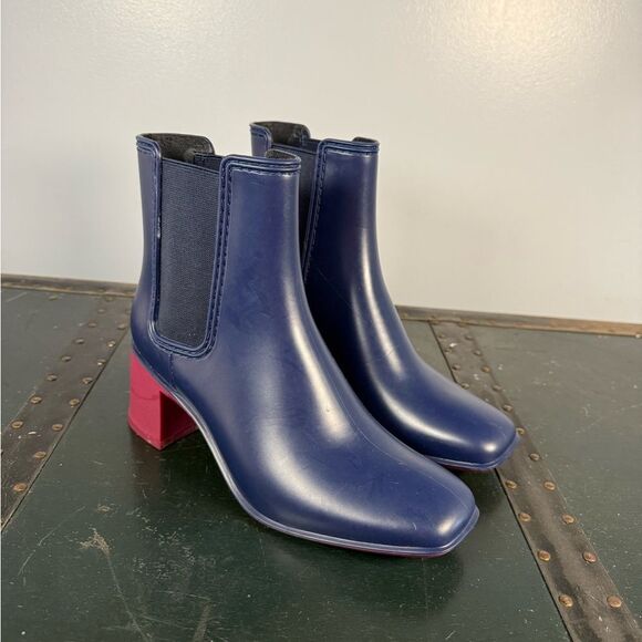 Jeffrey Campbell Rainy Day Boots Navy Rain boots 7 Women Ankle Boot - Picture 1 of 4